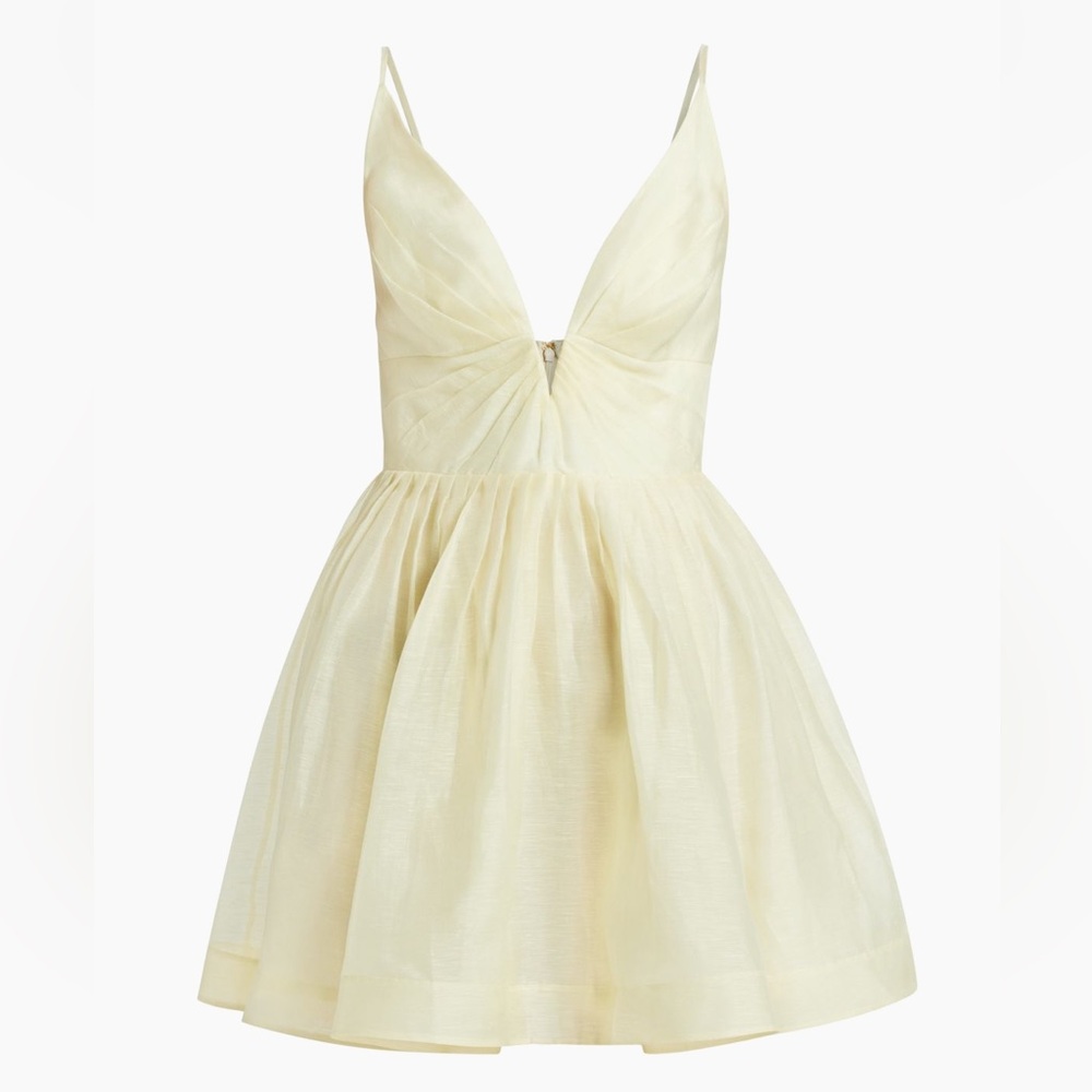 Zimmermann Pleated Linen and Silk Mini dress